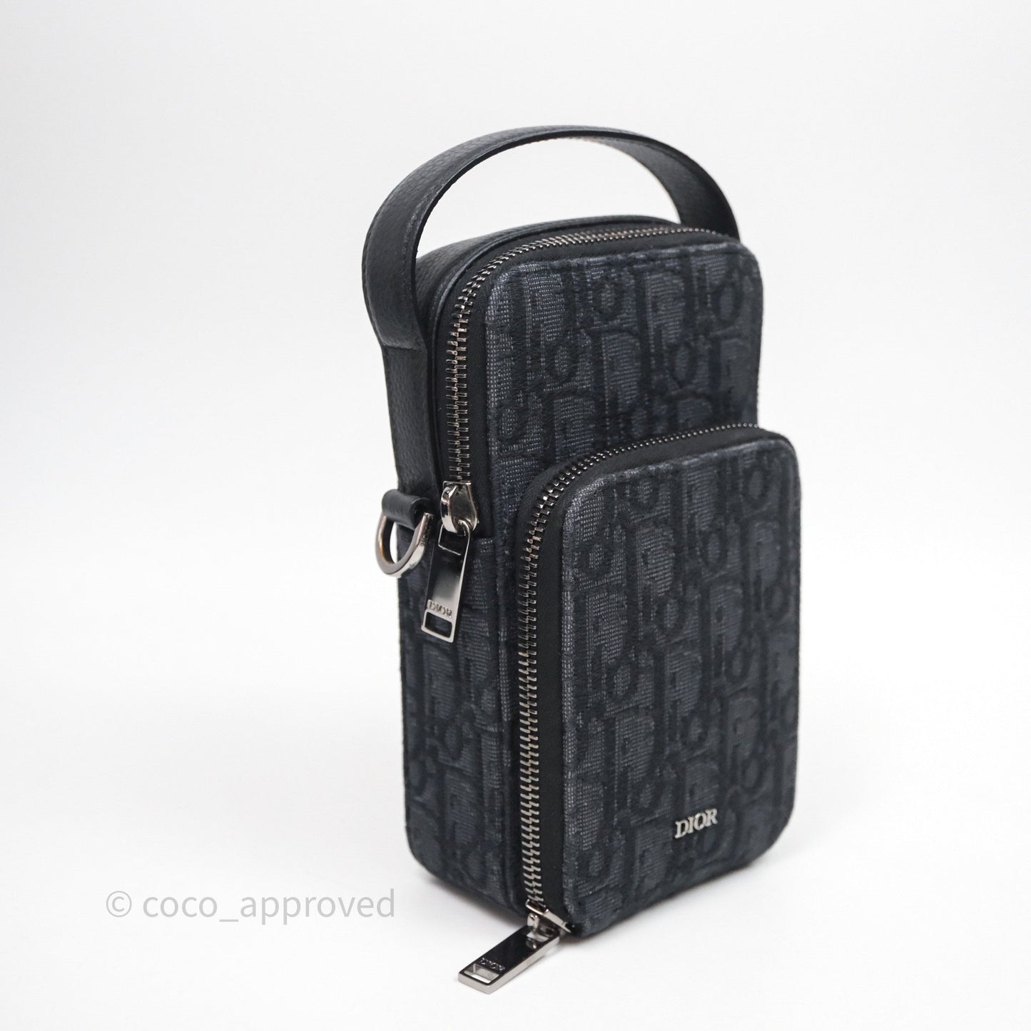 Christian Dior Men's Crossbody Bag Black Oblique Canvas