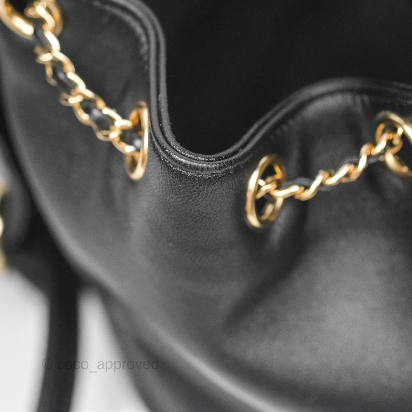 Chanel Quilted Small Duma Drawstring Backpack Black Lambskin
