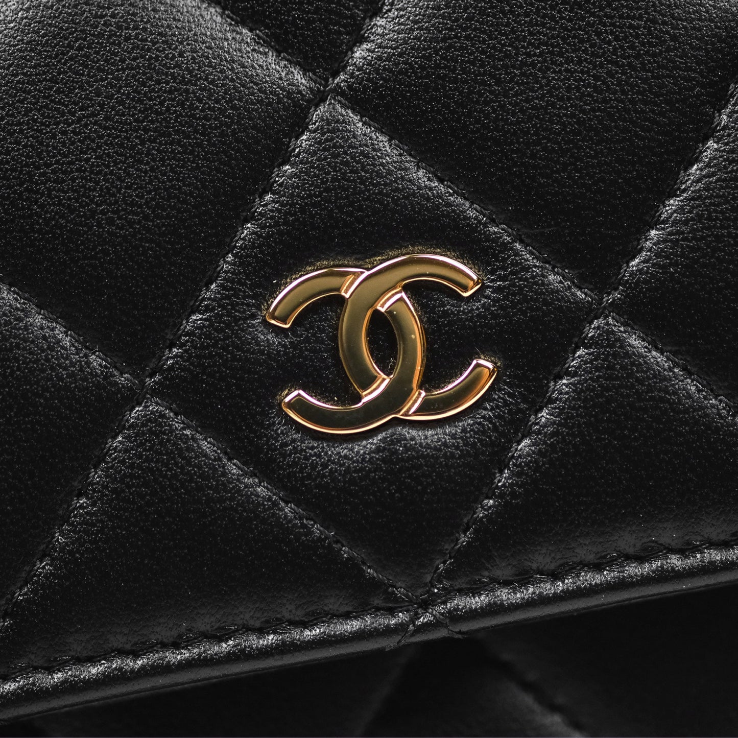 Chanel Quilted Classic WOC Black Lambskin Gold Hardware
