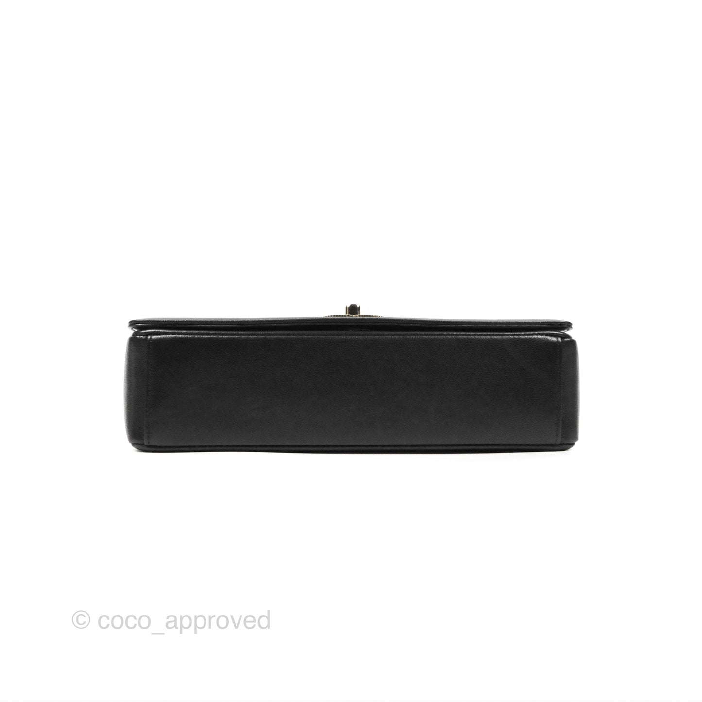 Chanel Chevron Mademoiselle Flap Bag Black Sheepskin Gold Hardware