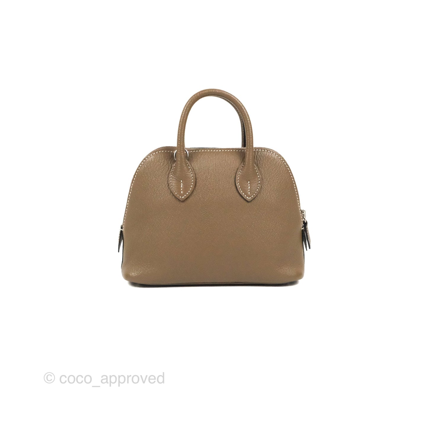 Hermès Bolide Mini 1923 Etoupe Chevre Mysore Palladium Hardware
