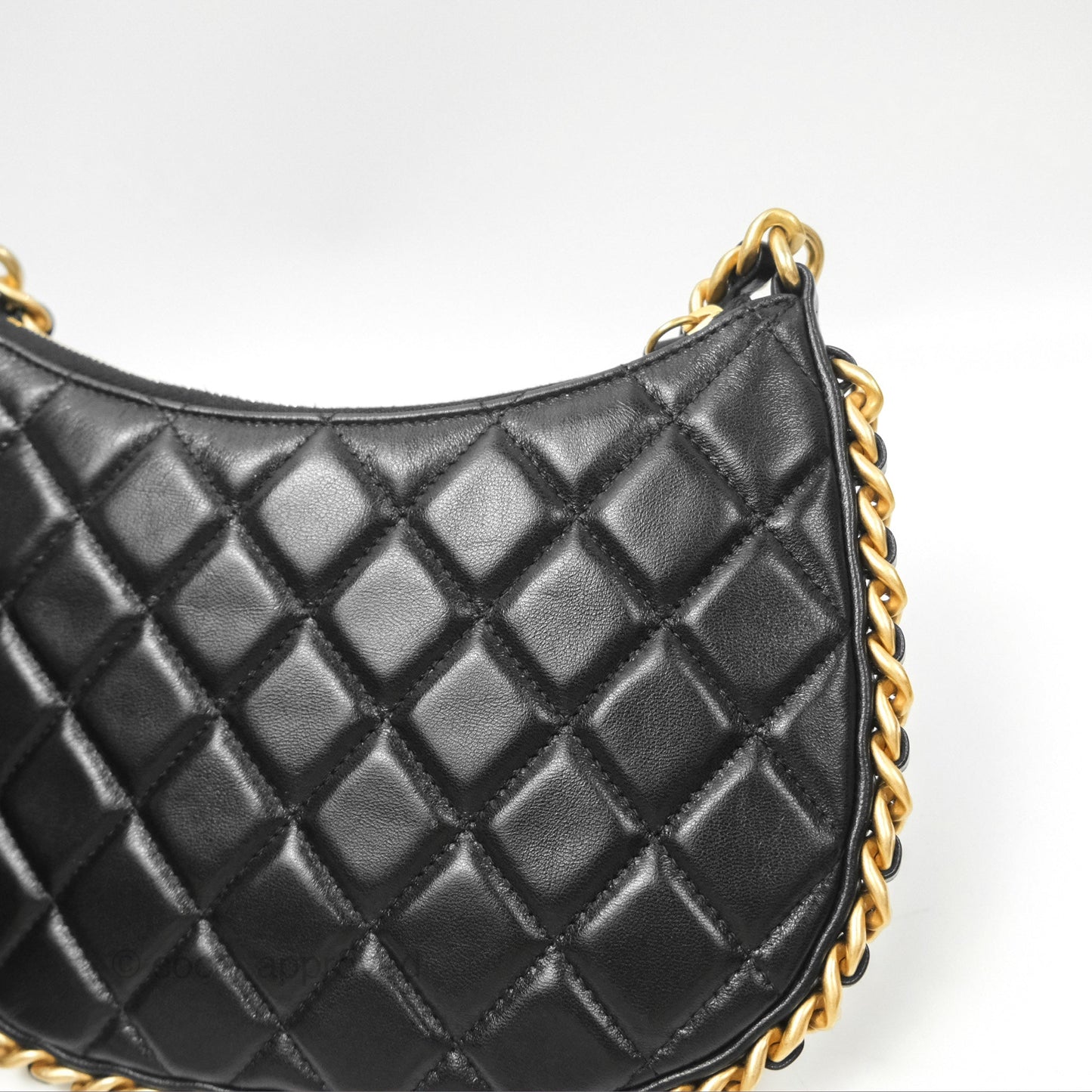 Chanel Chain Around Hobo Bag Black Lambskin Aged Gold Hardware 23B