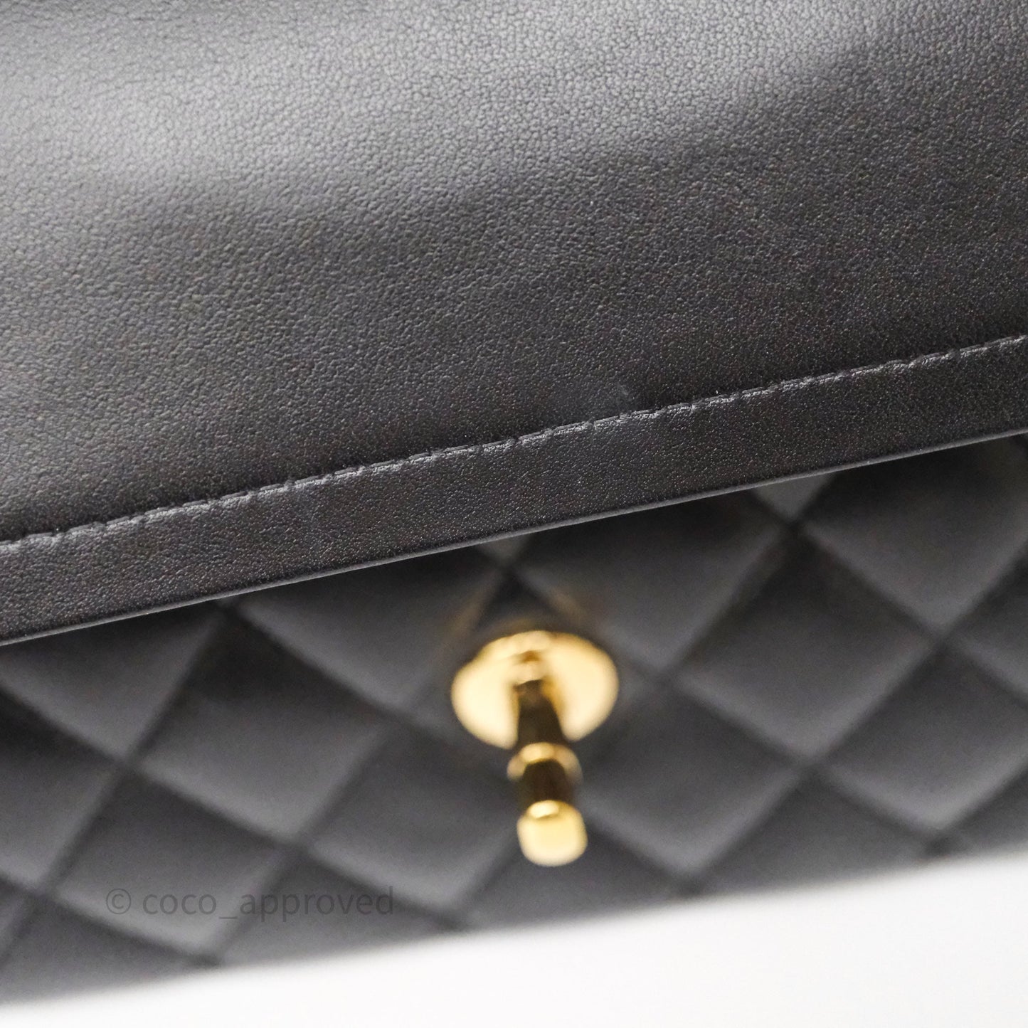 Chanel Classic M/L Medium Flap Quilted Black Lambskin Gold Hardware