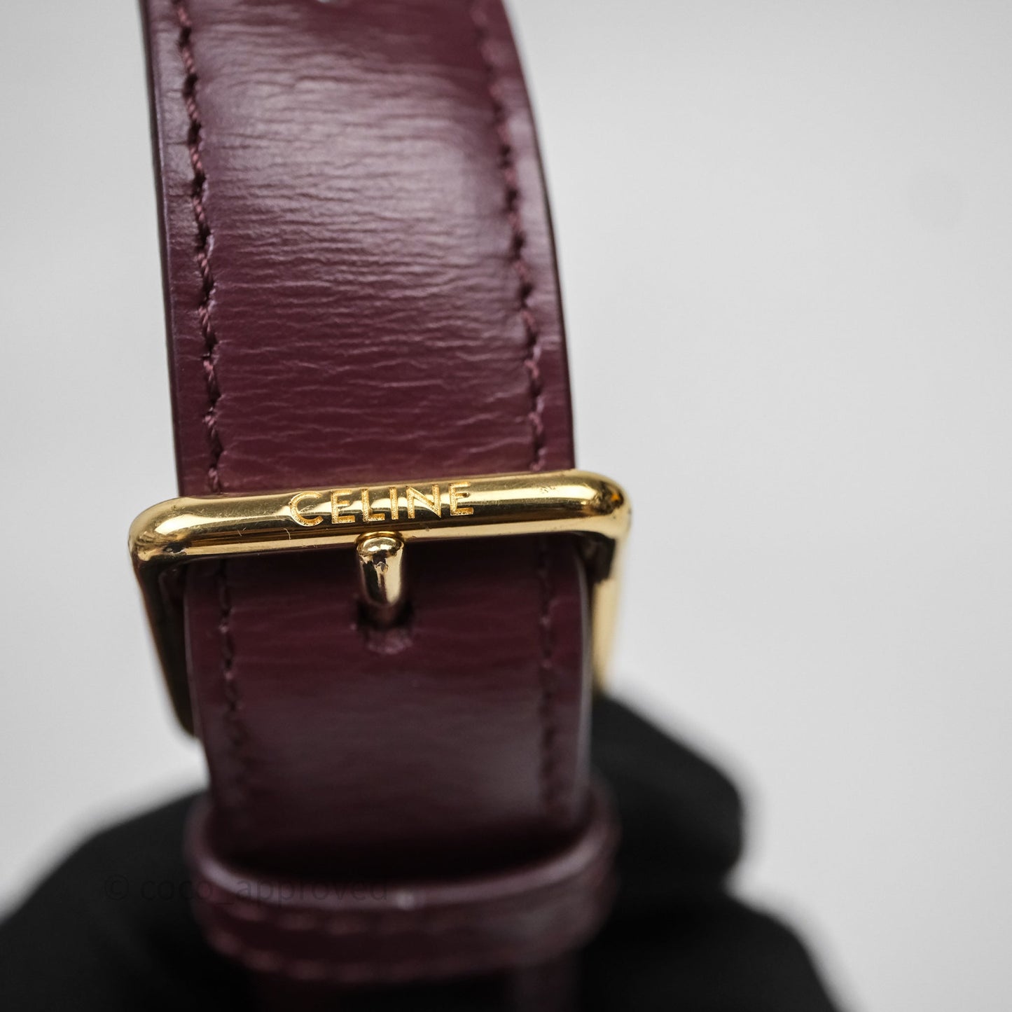 Celine Medium Triomphe Acai Burgundy Shiny Calfskin Gold Hardware