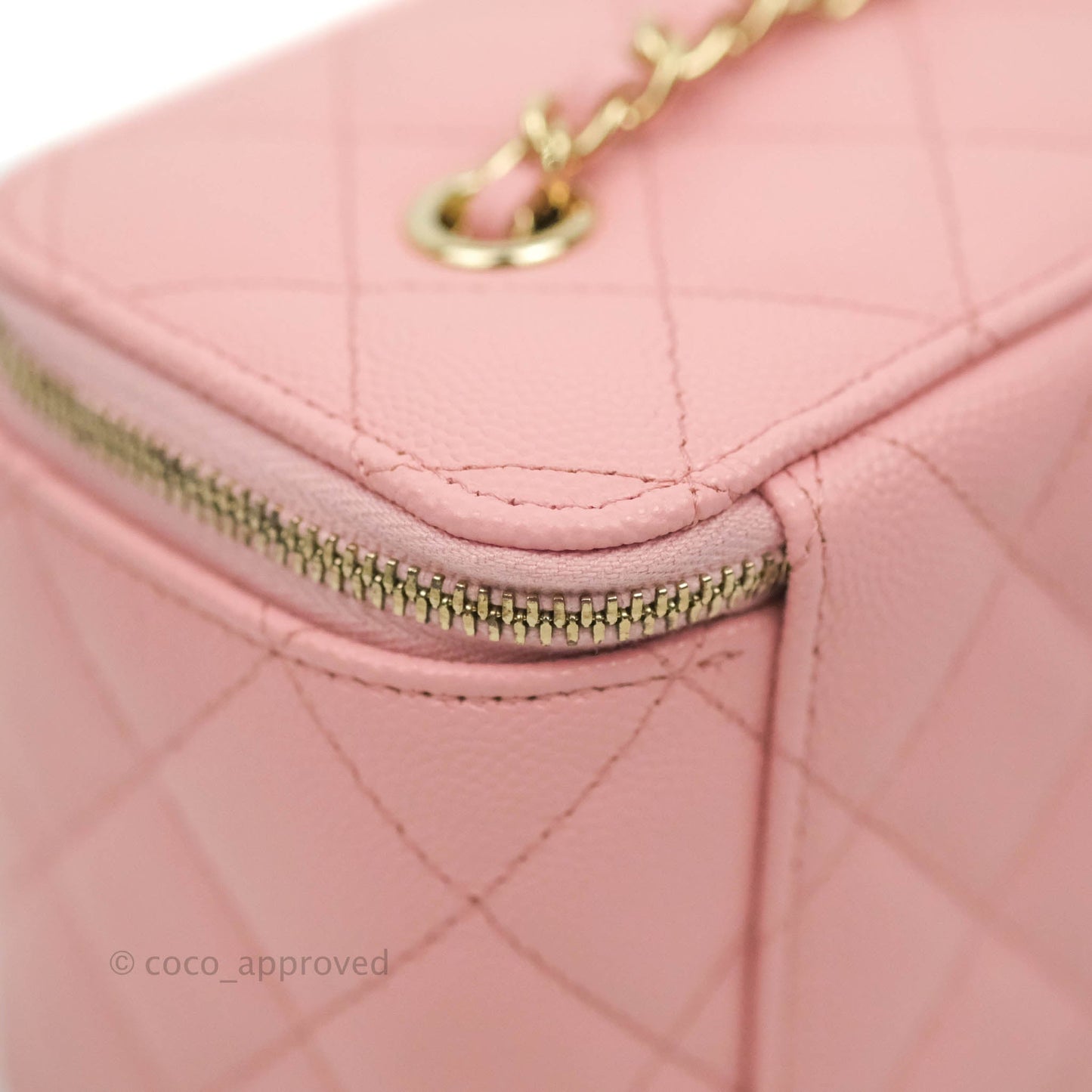 Chanel Classic Vanity with Chain Pink Caviar Gold Hardware