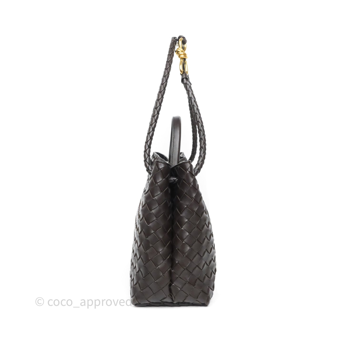 Bottega Veneta Medium Andiamo Bag Fondant Brown Intrecciato Lambskin