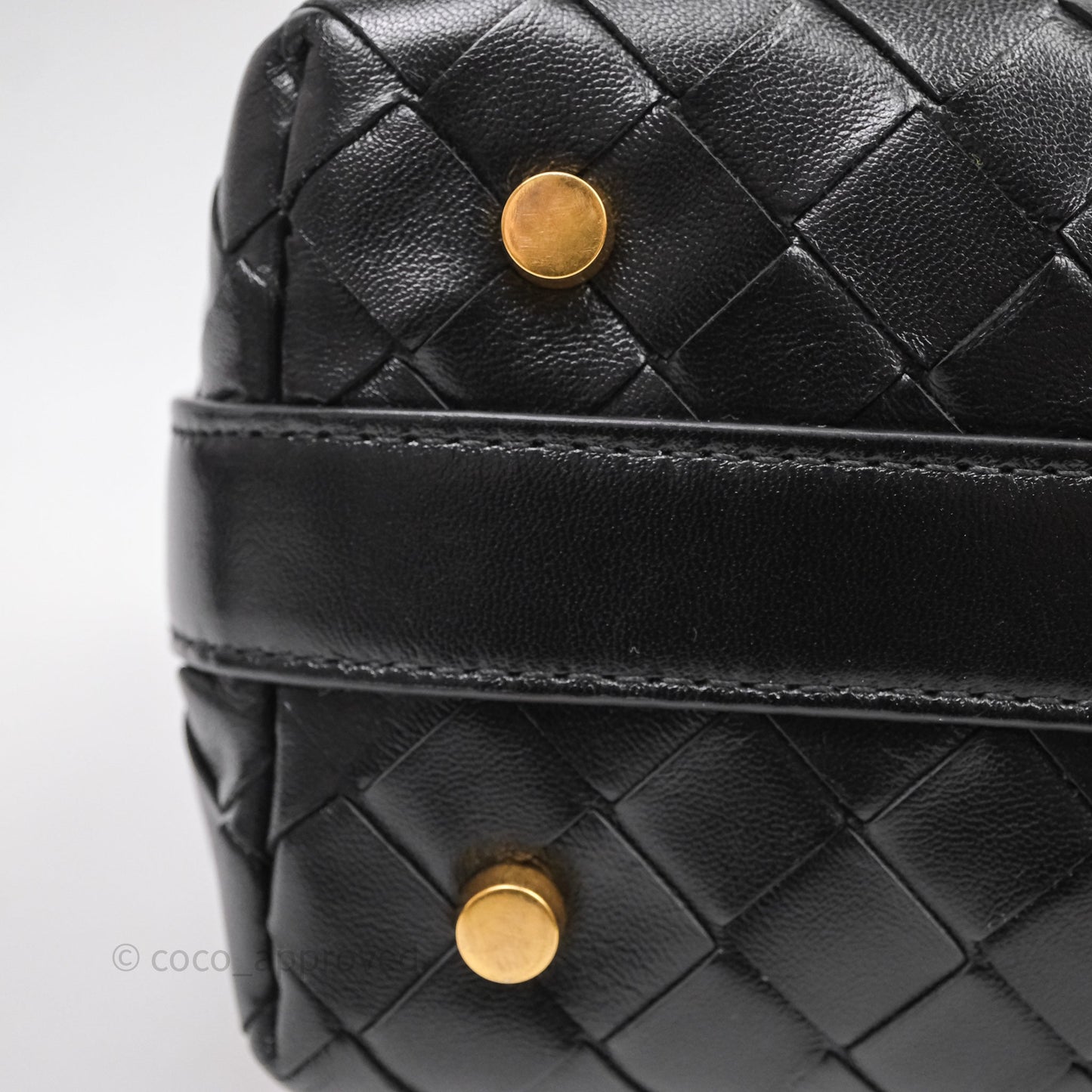 Bottega Veneta Mini Wallace Intrecciato Black Gold Hardware