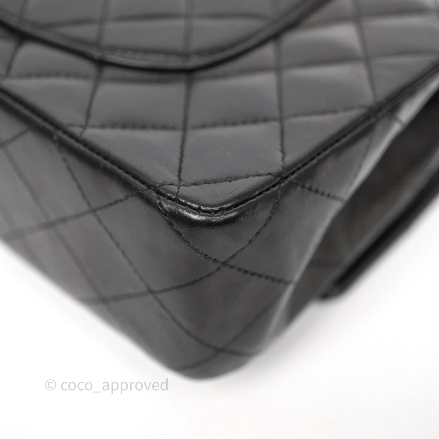 Chanel Classic M/L Medium Flap Quilted Black Lambskin Gold Hardware