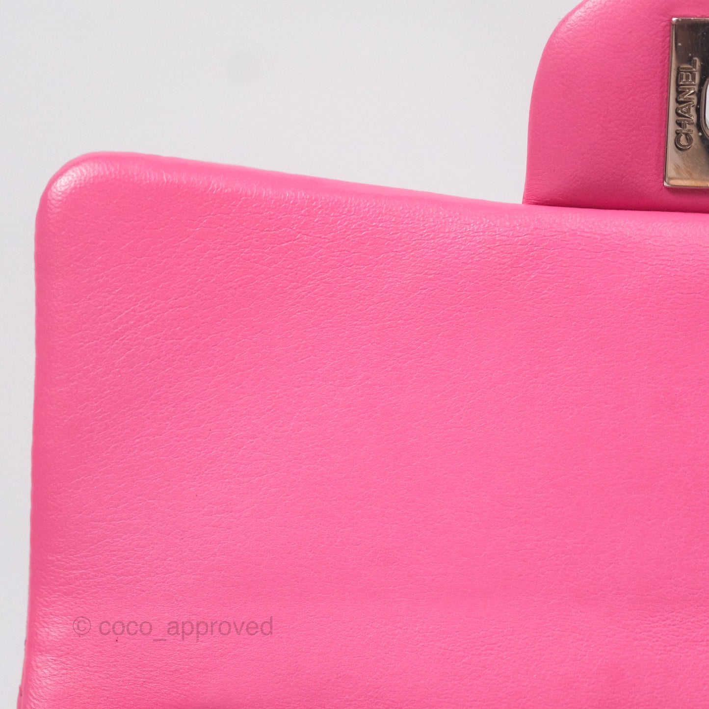 Chanel Quilted Mini Rectangular Flap Pink Lambskin Silver Hardware