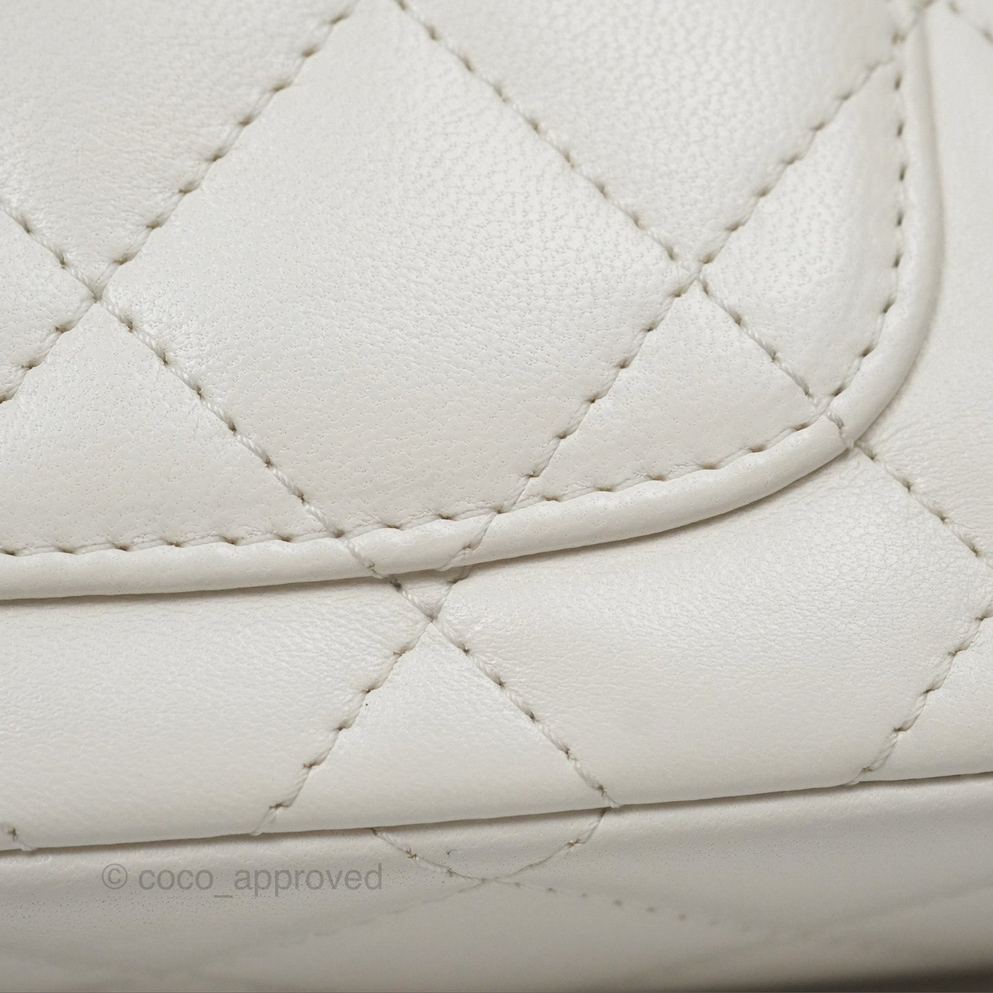 Chanel Top Handle Mini Flap Ivory White Lambskin Gold Hardware