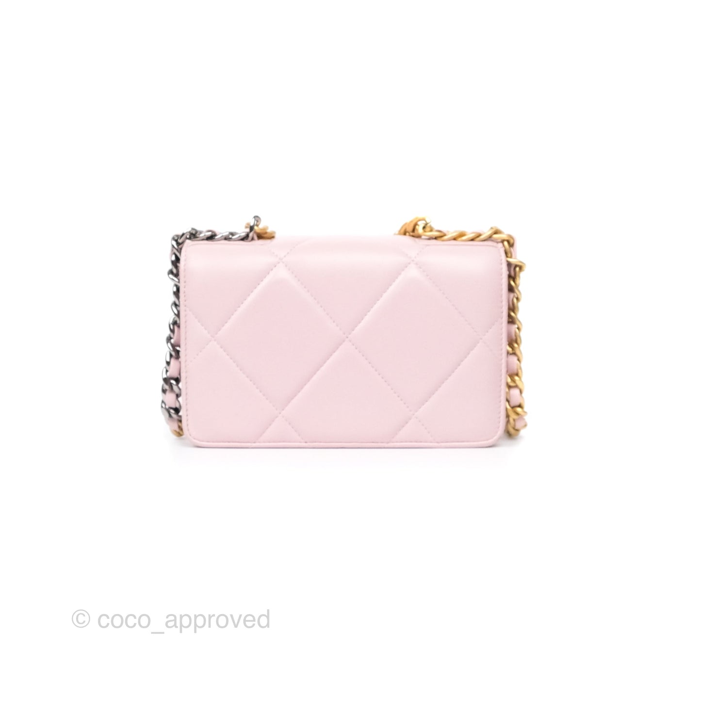 Chanel 19 Wallet on Chain WOC Light Pink Lambskin Mixed Hardware