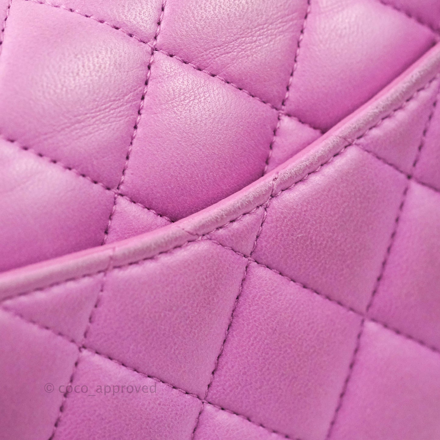 Chanel Classic M/L Medium Double Flap Purple Lambskin Silver Hardware