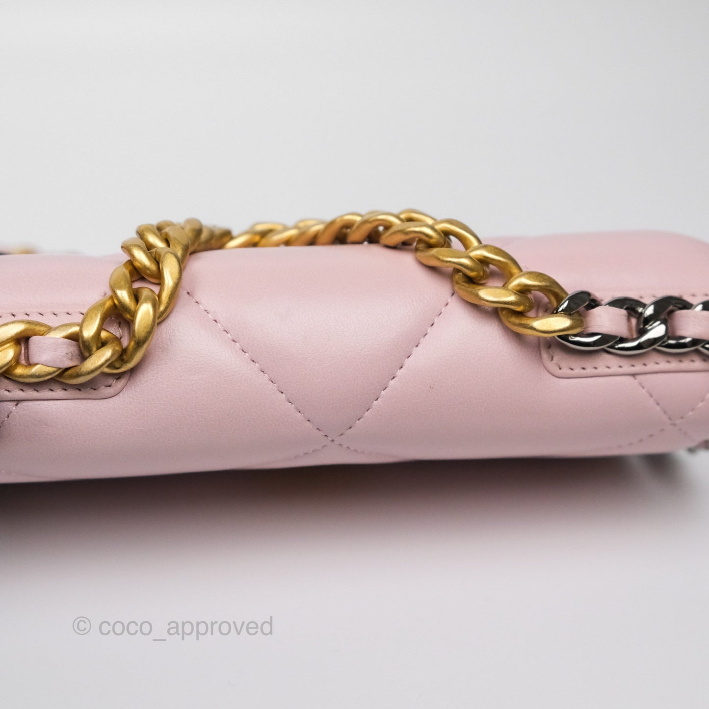 Chanel 19 Wallet on Chain WOC Light Pink Lambskin Mixed Hardware