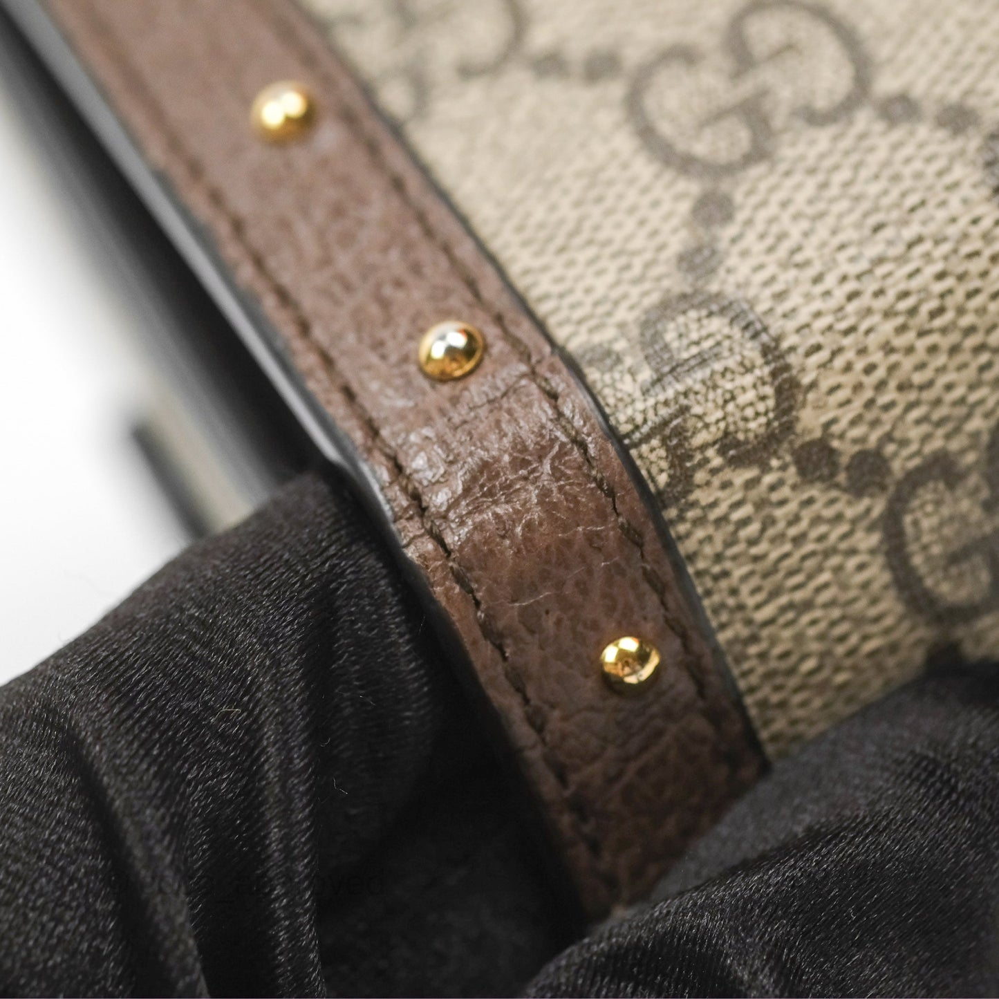 Gucci Gucci Brown/Beige GG Supreme Canvas and Leather Mini Trunk Bag