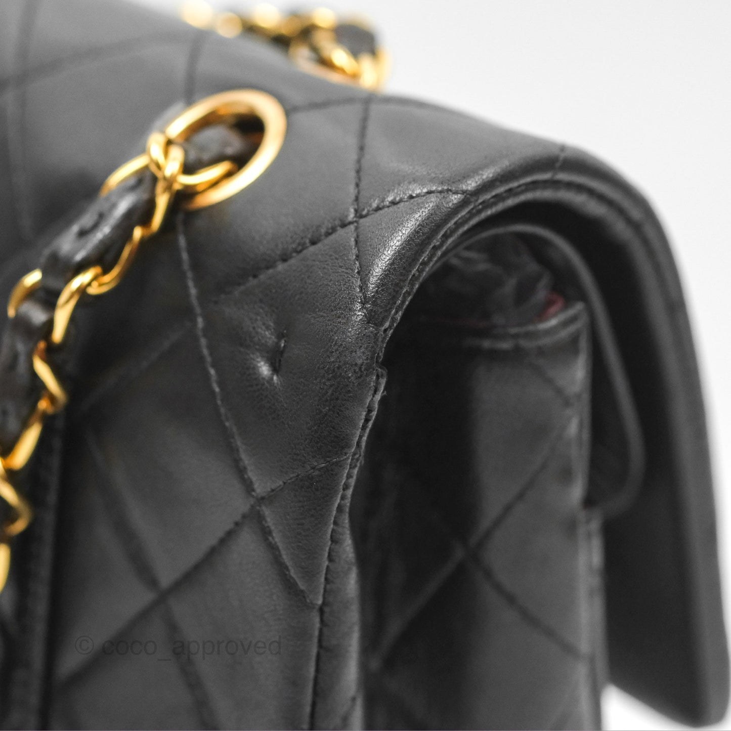 Chanel Vintage Classic Medium Flap Black Lambskin 24K Gold Hardware