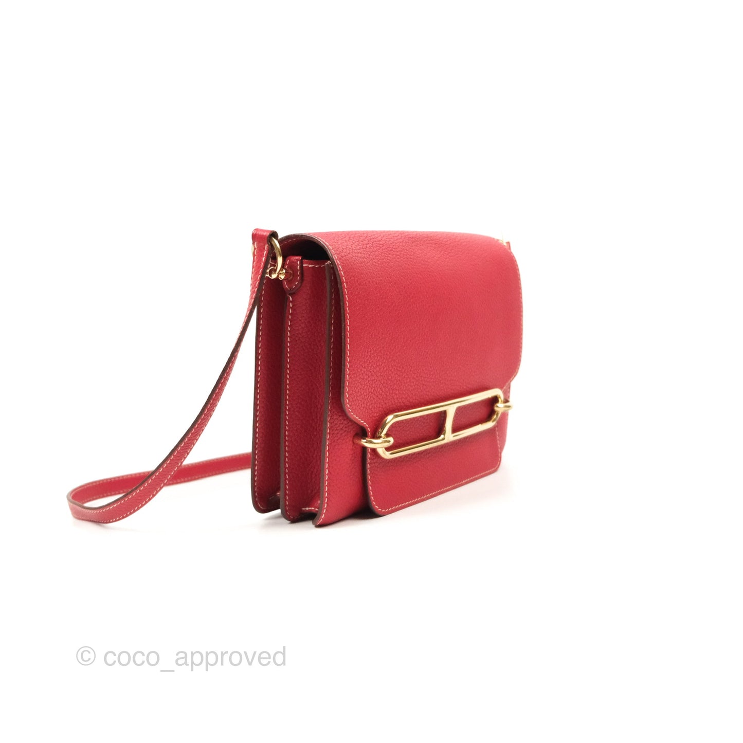 Hermès Roulis 23 Red Clemence Gold Hardware