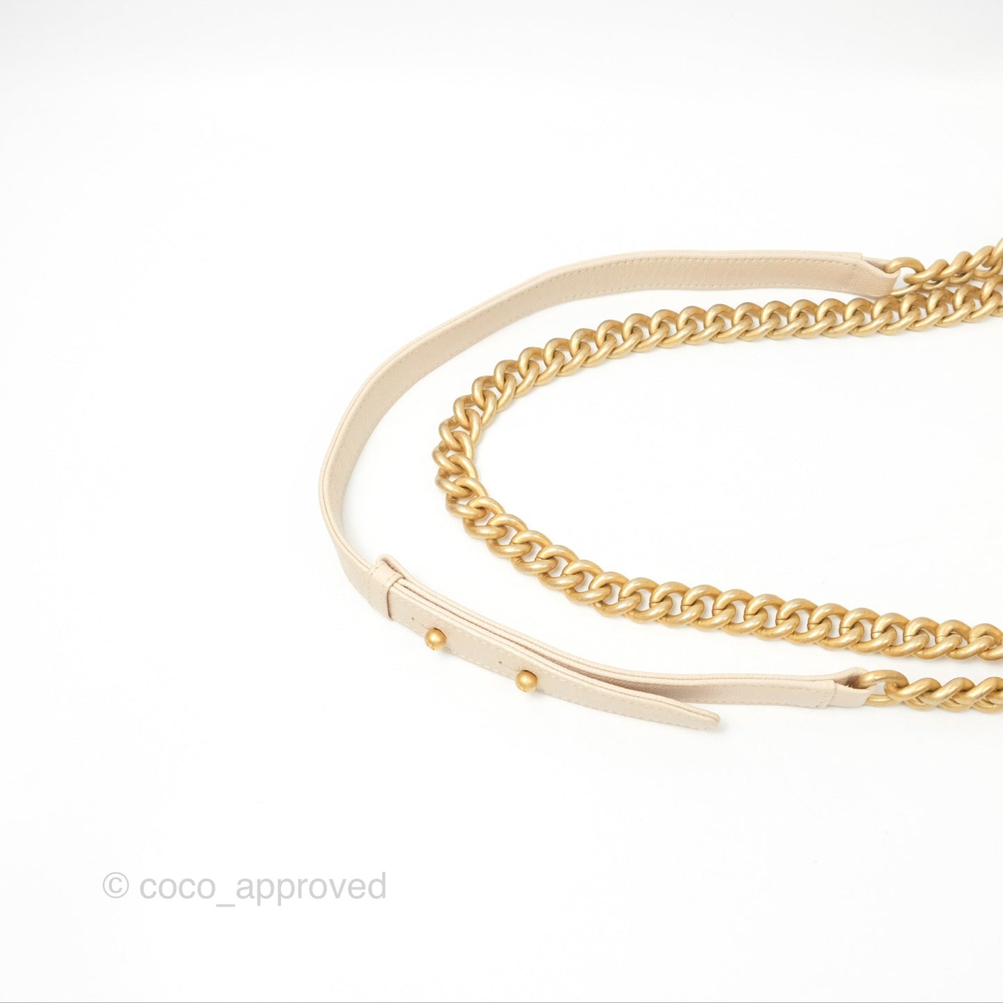 Chanel Chevron Small Boy Cream Ivory Caviar Aged Gold Hardware