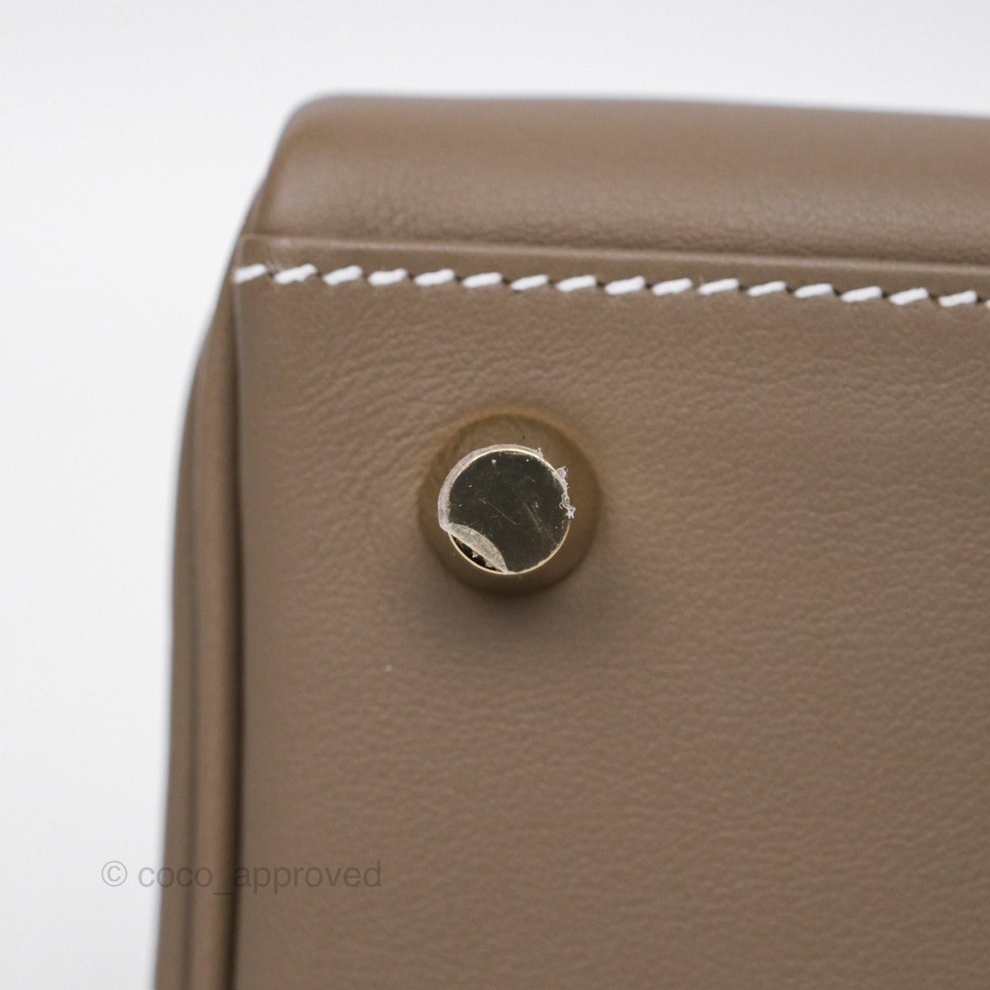 Hermès Retourne Kelly 25 Etoupe 18 Swift Gold Hardware