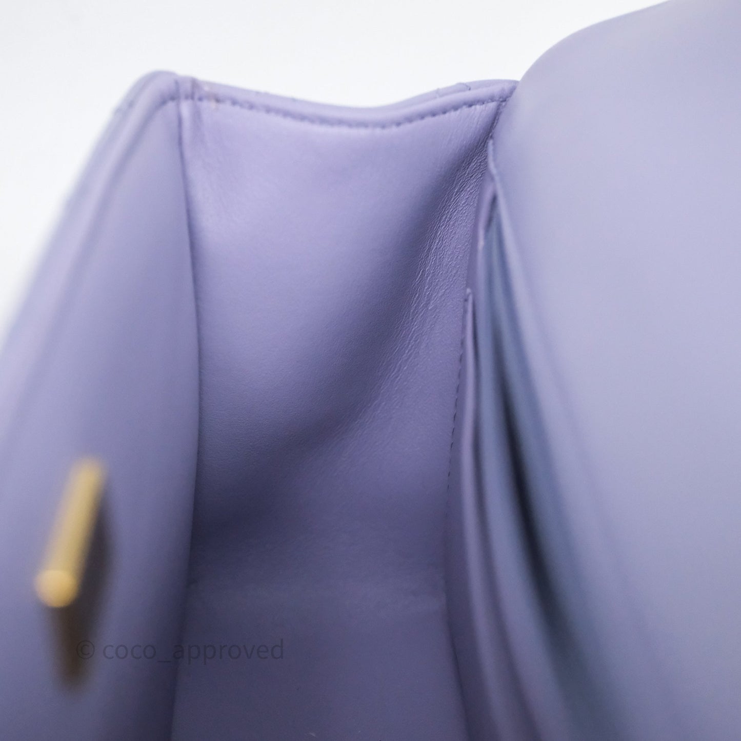 Chanel Top Handle Mini Rectangular Flap Purple Lambskin Gold Hardware
