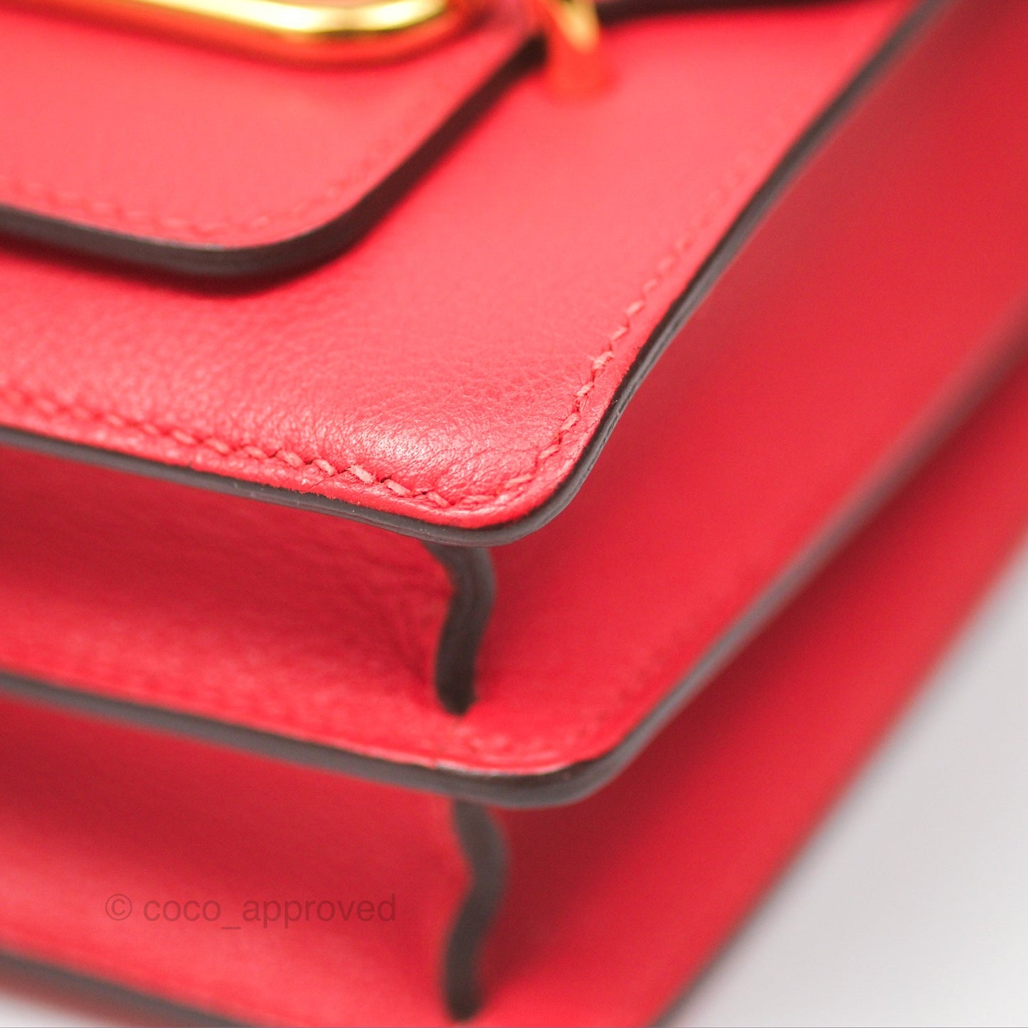 Hermès Roulis Mini 18 Rouge De Coeur Evercolor Permabrass Hardware