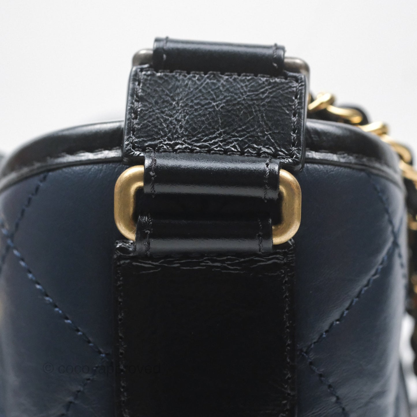 Chanel New Medium Gabrielle Hobo Quilted Navy Black Aged Calfskin