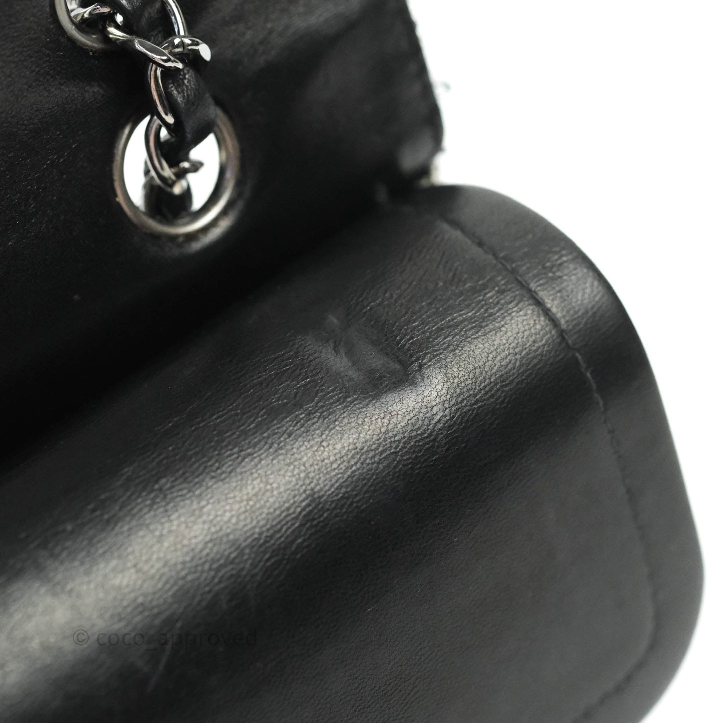 Chanel Classic M/L Medium Double Flap Black Tweed Gun Metal