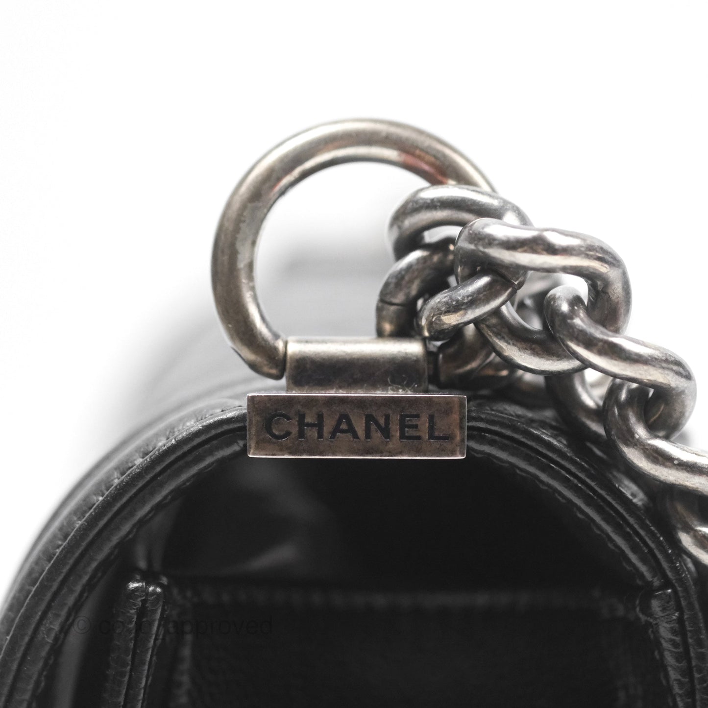 Chanel Medium Boy Quilted Black Caviar Ruthenium Hardware
