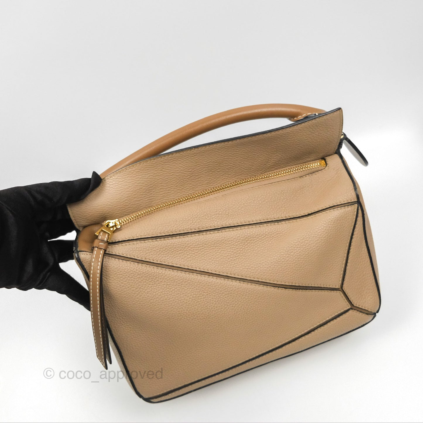 Loewe Small Puzzle Bag Sand Mink Grained Calfskin