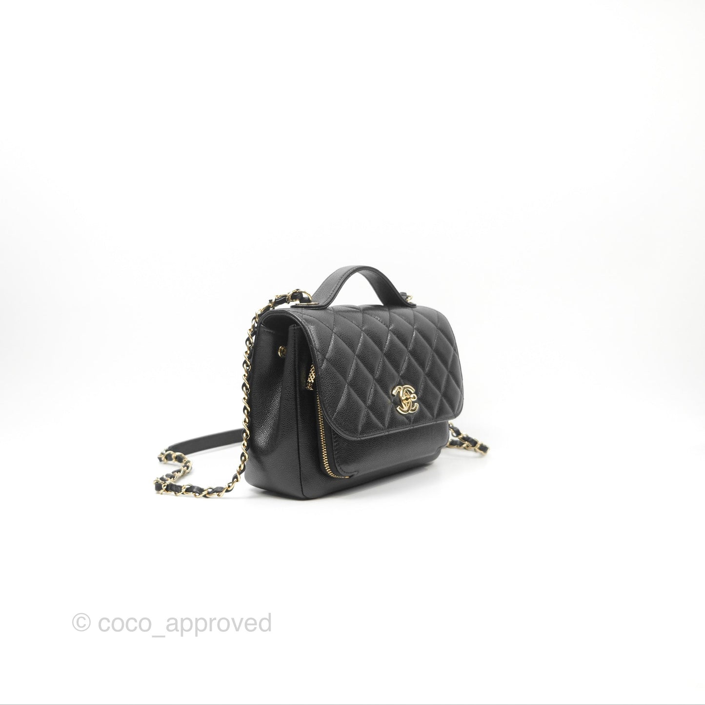 Chanel Quilted Medium Business Affinity Flap Black Caviar Gold Hardware