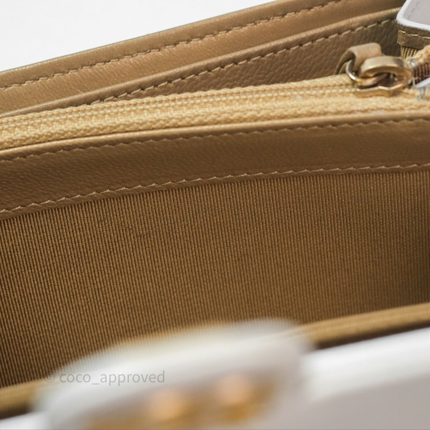 Chanel Quilted Mini Chic Pearls Flap Wallet On Chain WOC White Goatskin Aged Gold Hardware