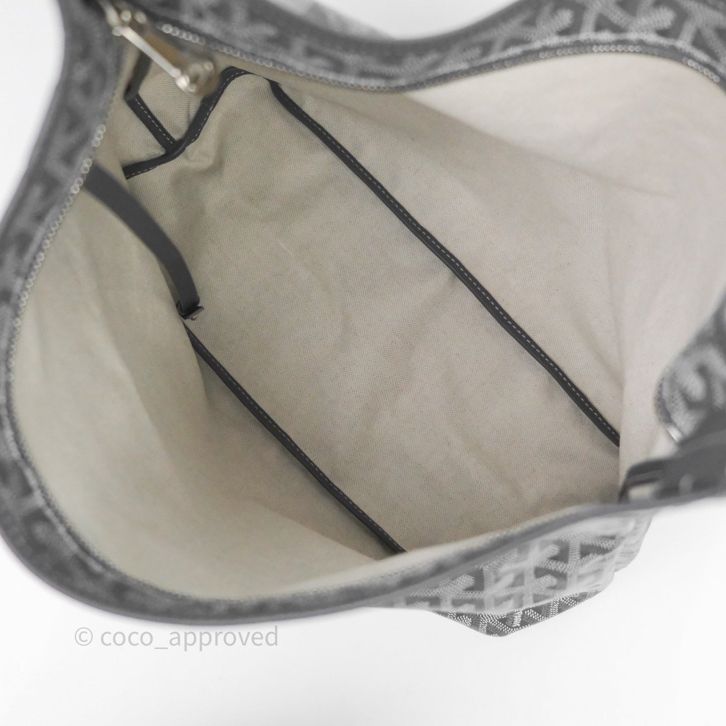 Goyard Bohème Hobo Bag Grey Goyardine Canvas Pink Heart
