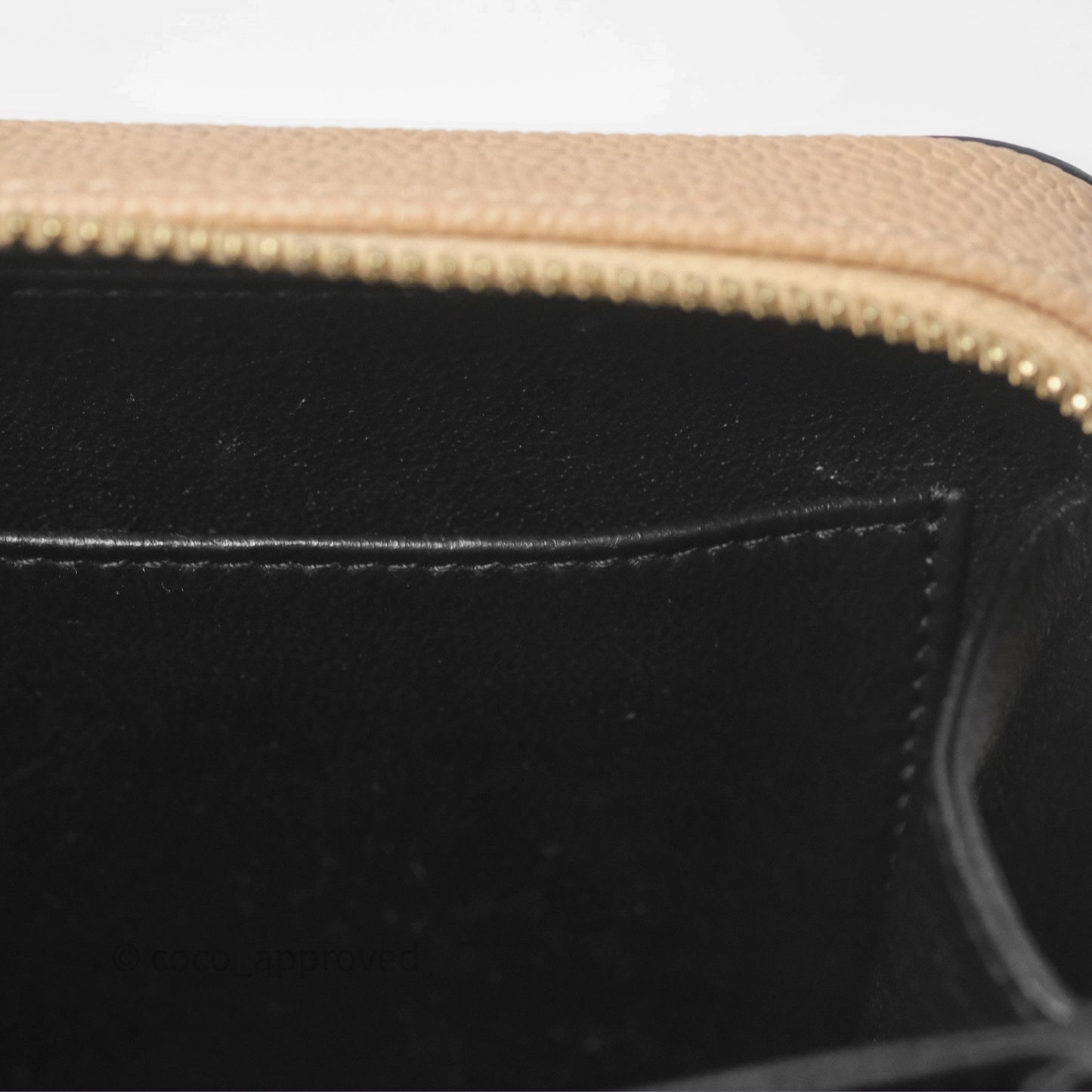 Chanel Quilted Small CC Filigree Vanity Case Beige Black Caviar Gold Hardware
