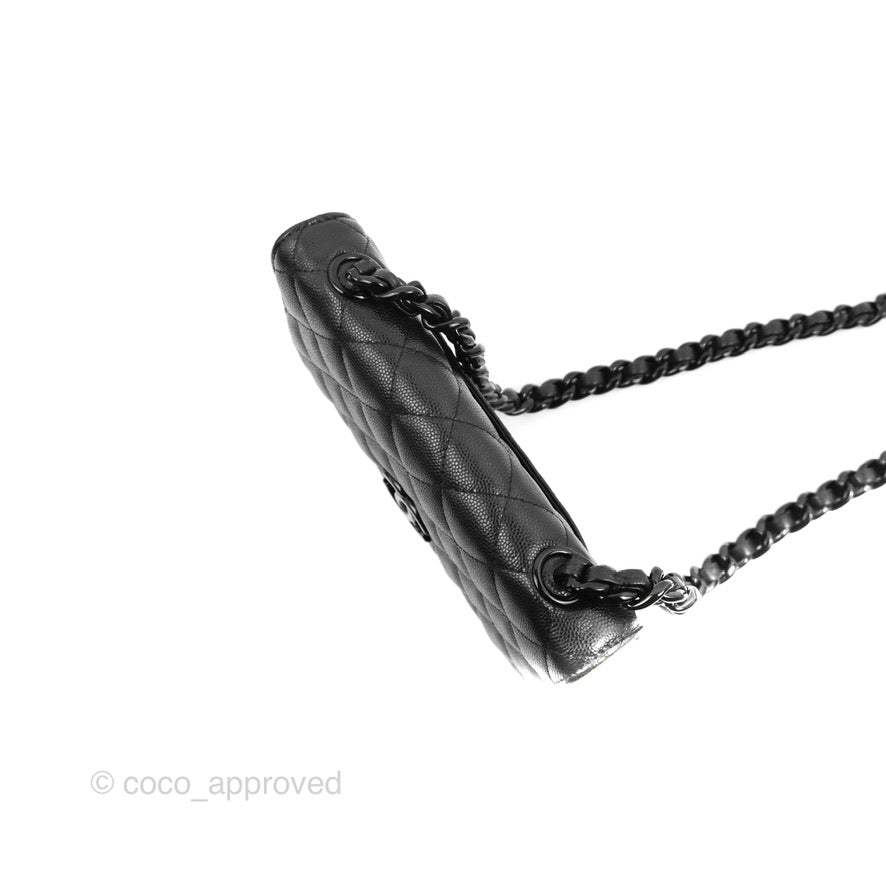 Chanel Quilted So Black Wallet on Chain WOC Caviar Incognito Hardware