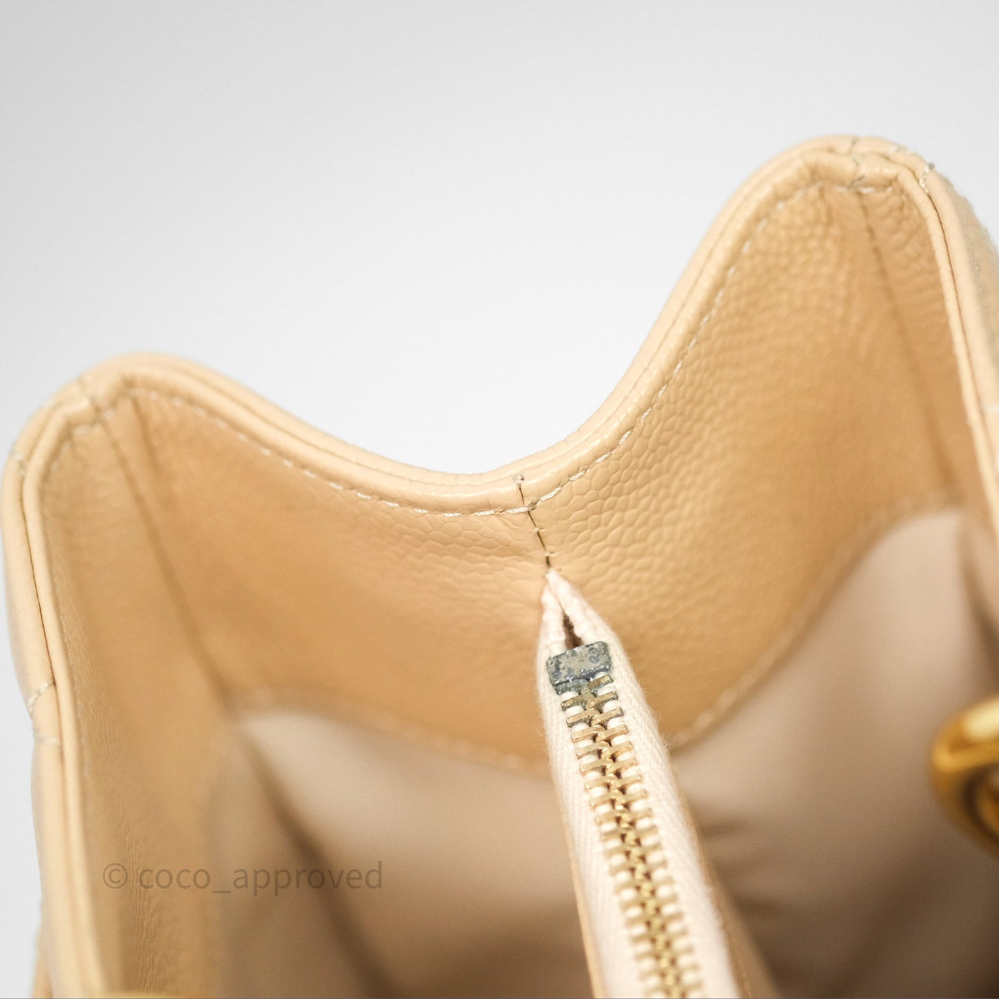 Chanel GST Beige Caviar Gold Hardware