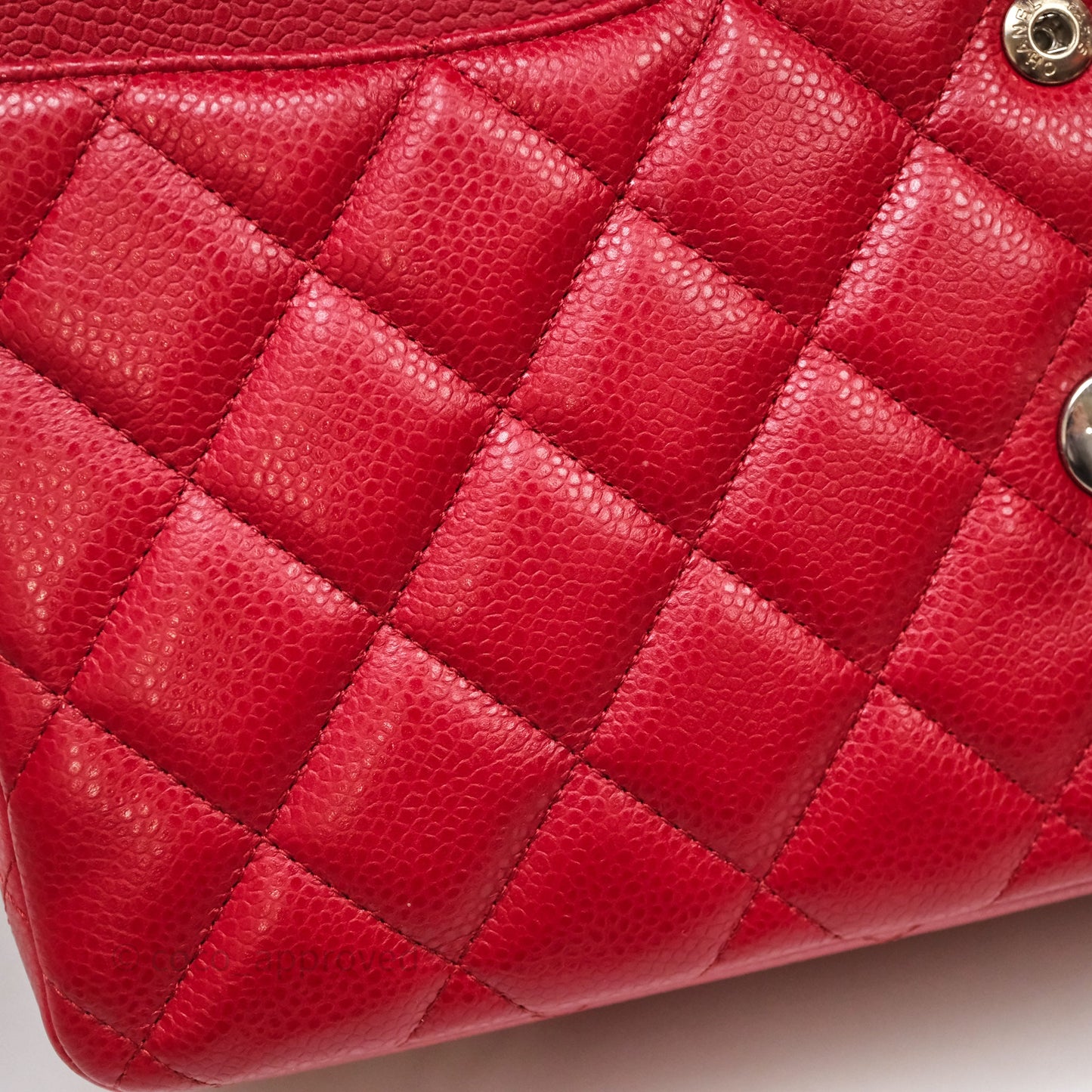 Chanel Jumbo Double Flap Red Caviar Silver Hardware⁣⁣