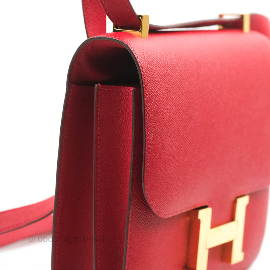Hermès Constance 24 Rouge Casaque Epsom Gold Hardware