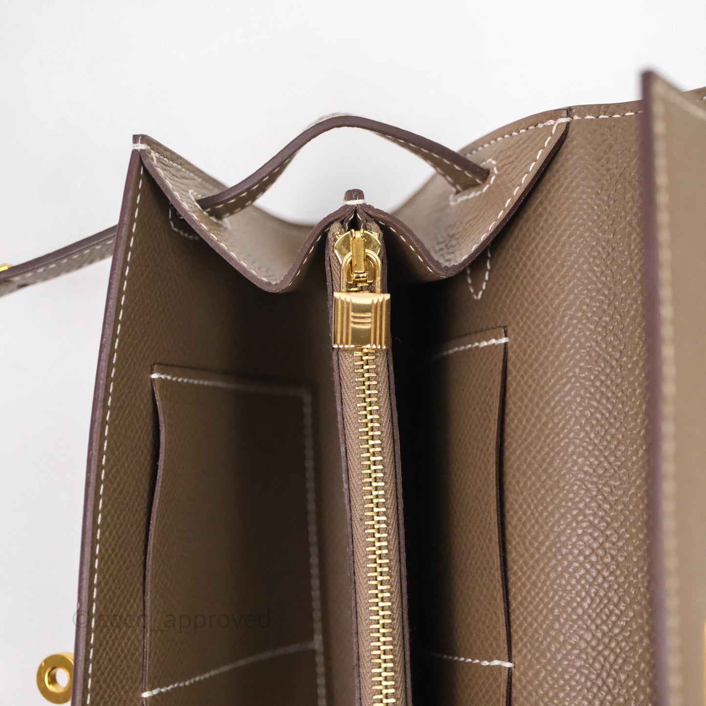 Hermès Kelly To Go Wallet Etoupe 18 Epsom Gold Hardware
