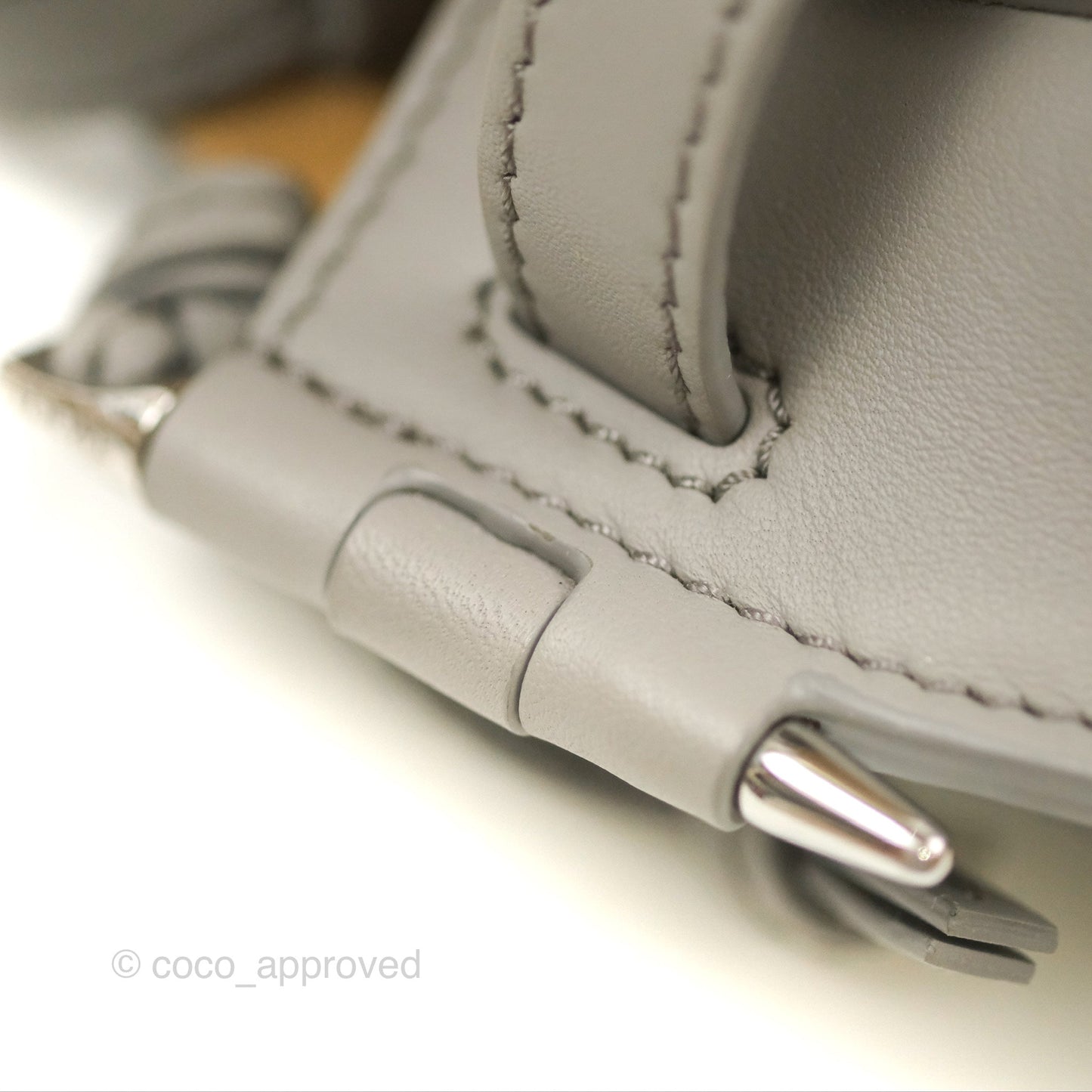 Loewe Mini Gate Dual Bag in Soft Calfskin & Jacquard Strap Light Grey