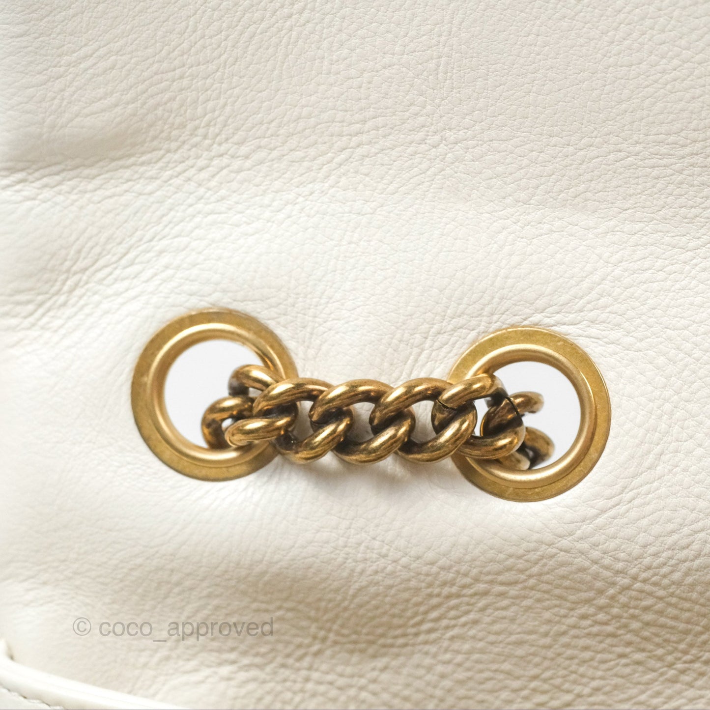 Chanel CC Crown Flap White Calfskin Antique Gold Hardware