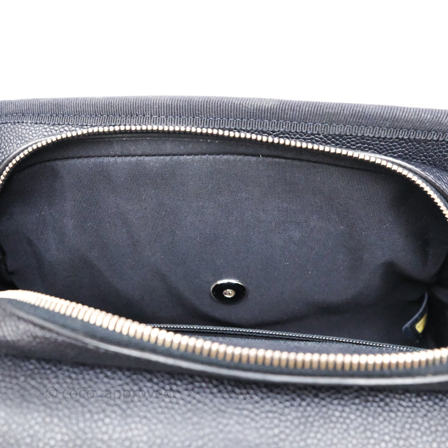 Chanel Top Handle Flap Bag Dark Navy Caviar Silver Hardware