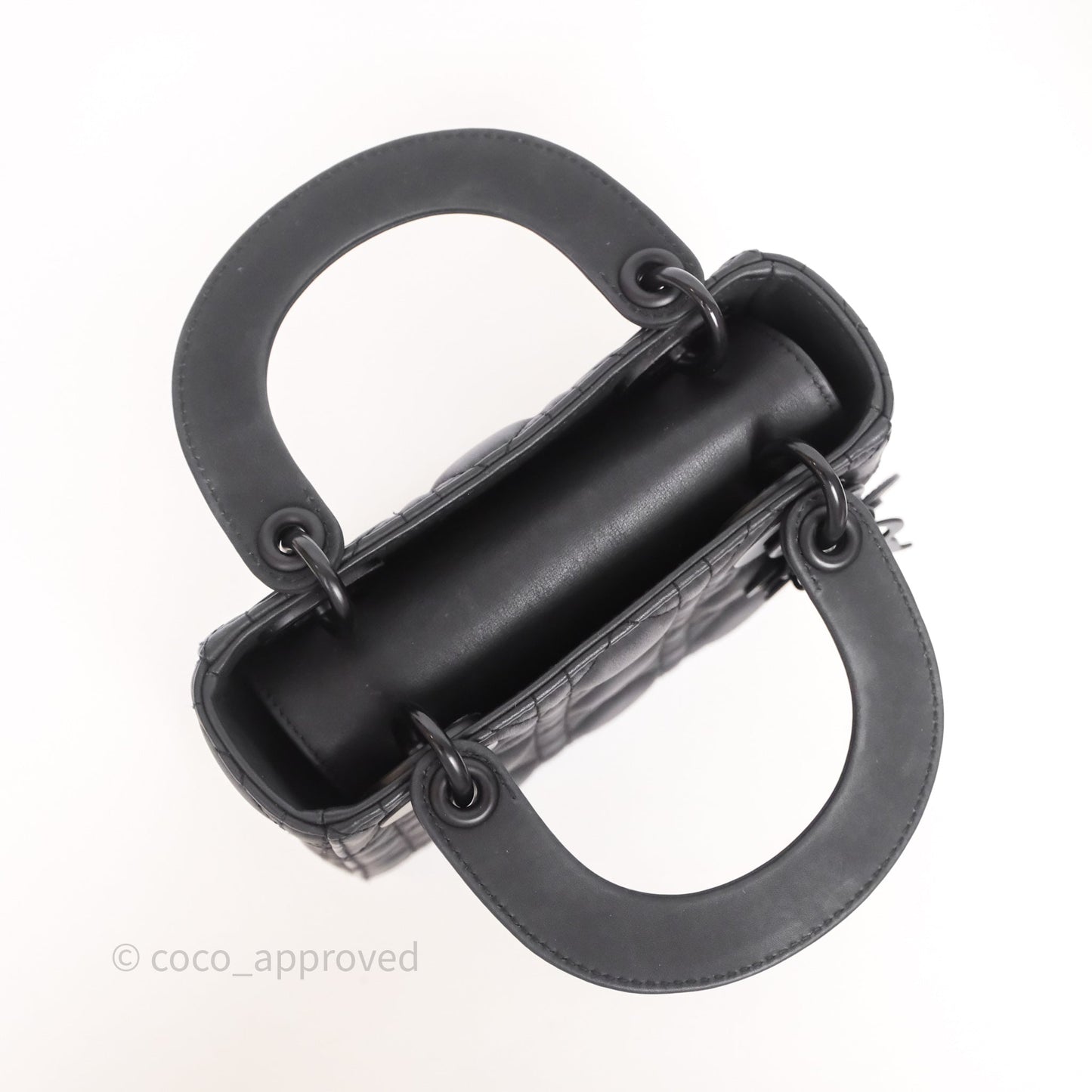 Christian Dior Mini Lady Dior Ultra Matte Black Cannage Calfskin