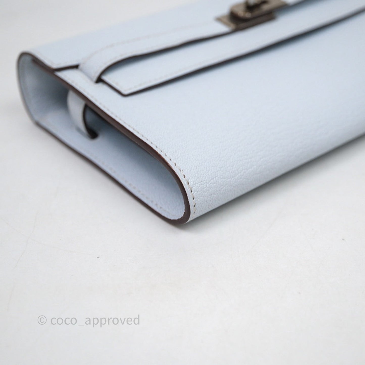 Hermès Kelly To Go Bleu Brume T0 Chèvre Mysore Palladium Hardware
