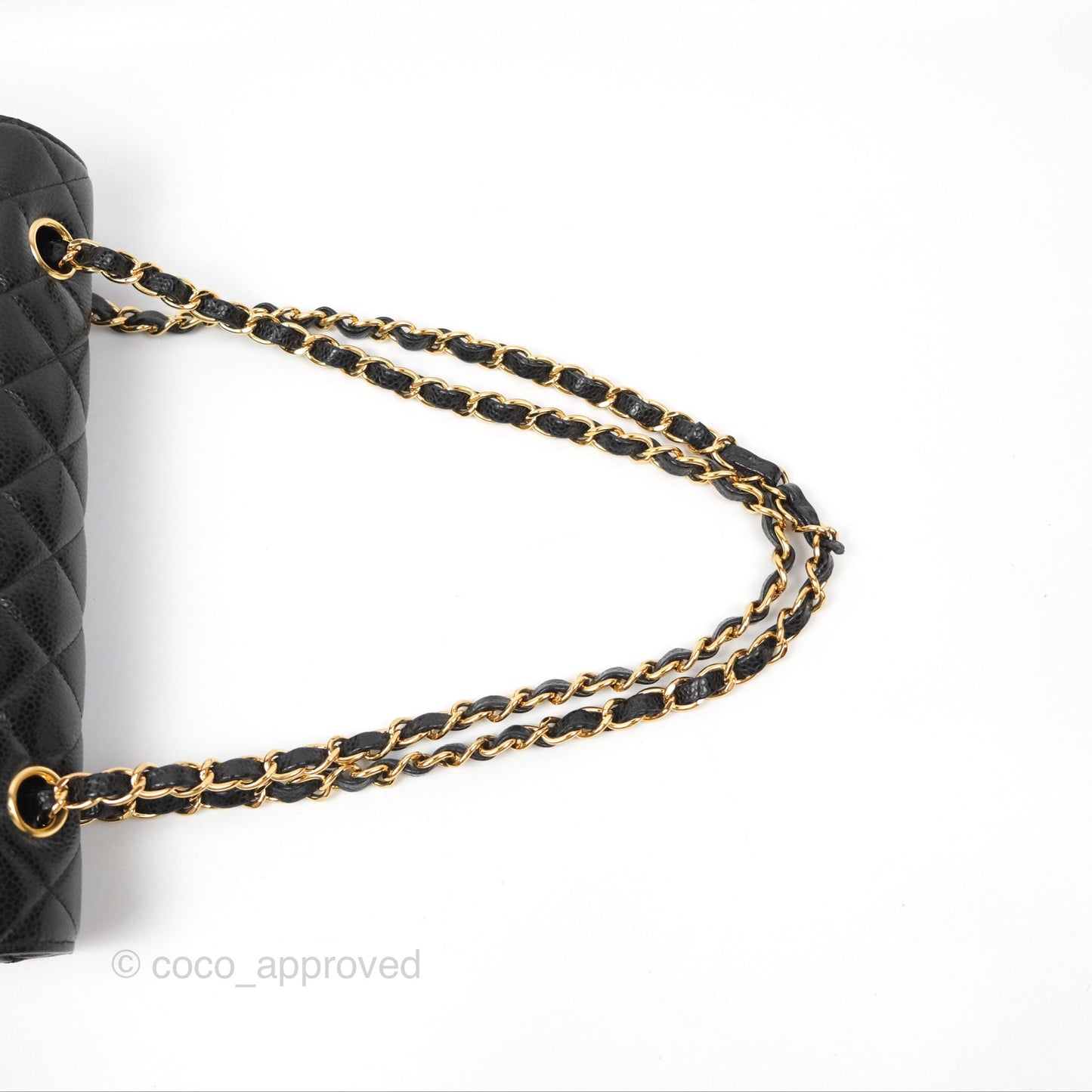 Chanel Classic M/L Medium Flap Quilted Black Caviar Gold Hardware