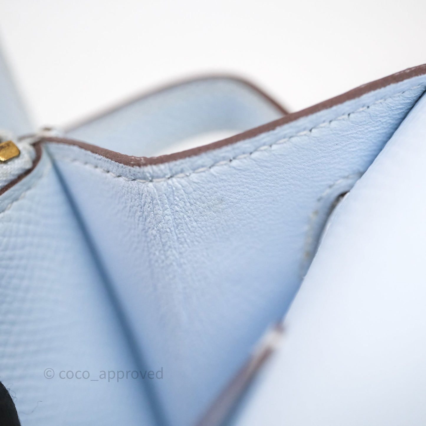 Hermes Kelly To Go Bleu Brume Epsom Gold Hardware