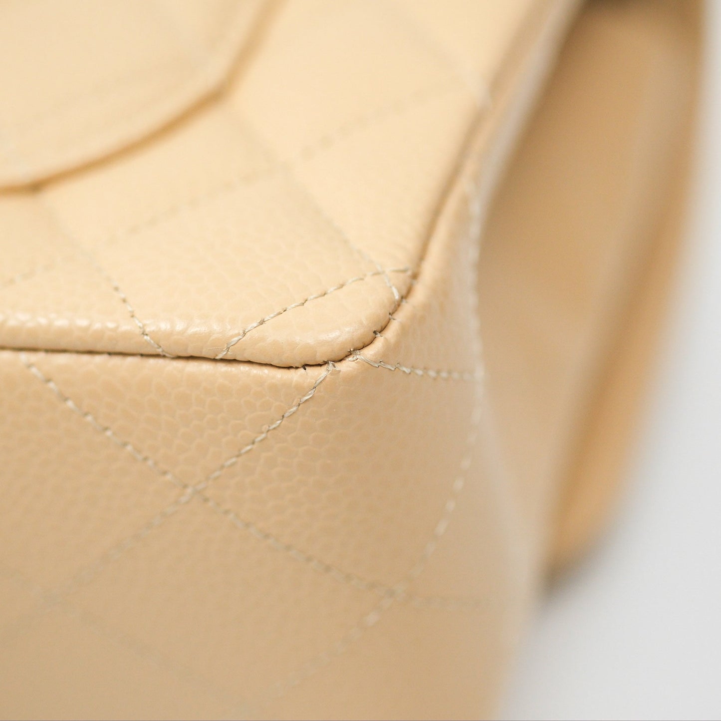 Chanel Small Quilted Classic Flap Beige Caviar Gold Hardware