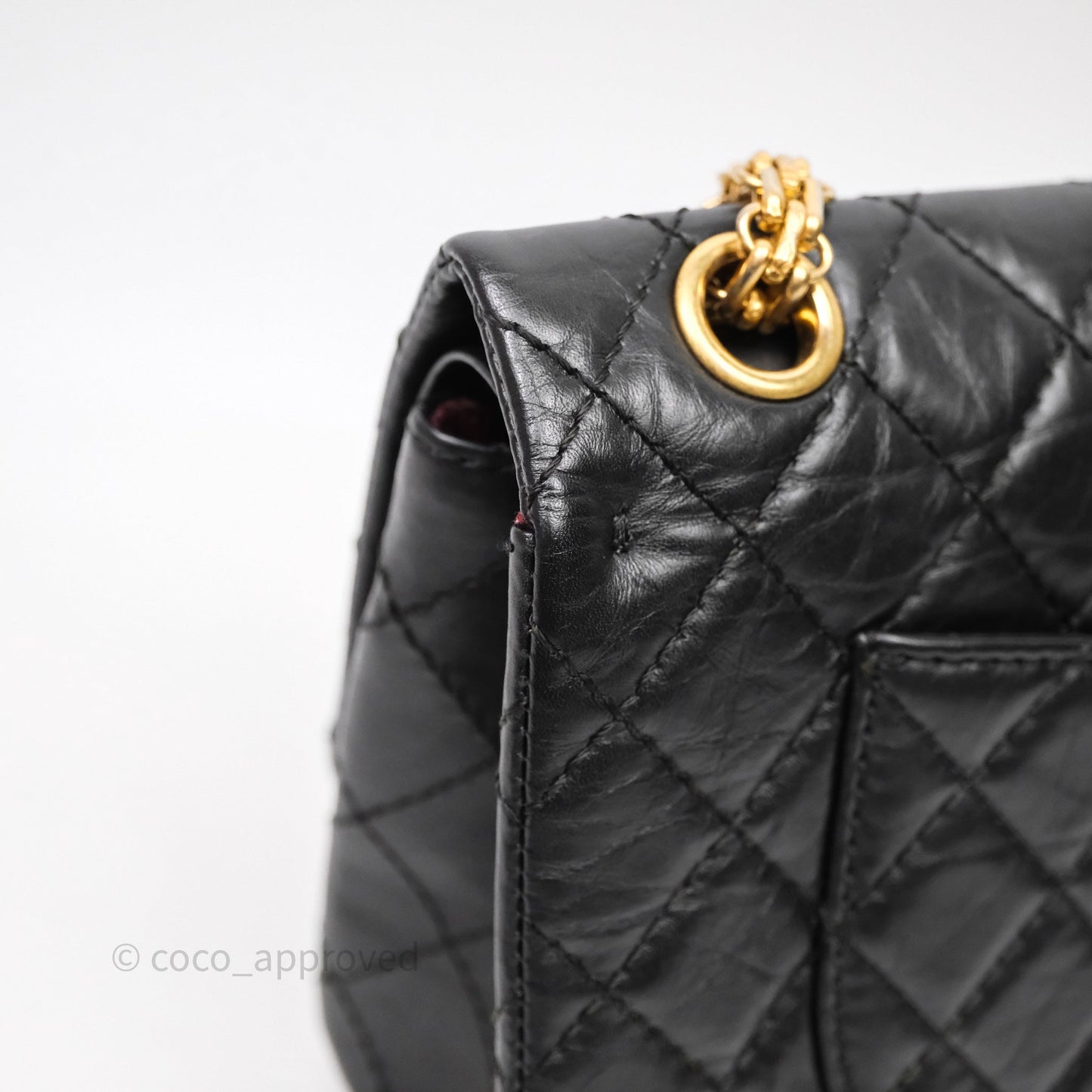Chanel Reissue 225 Flap Black Aged Calfskin Gold Hardware