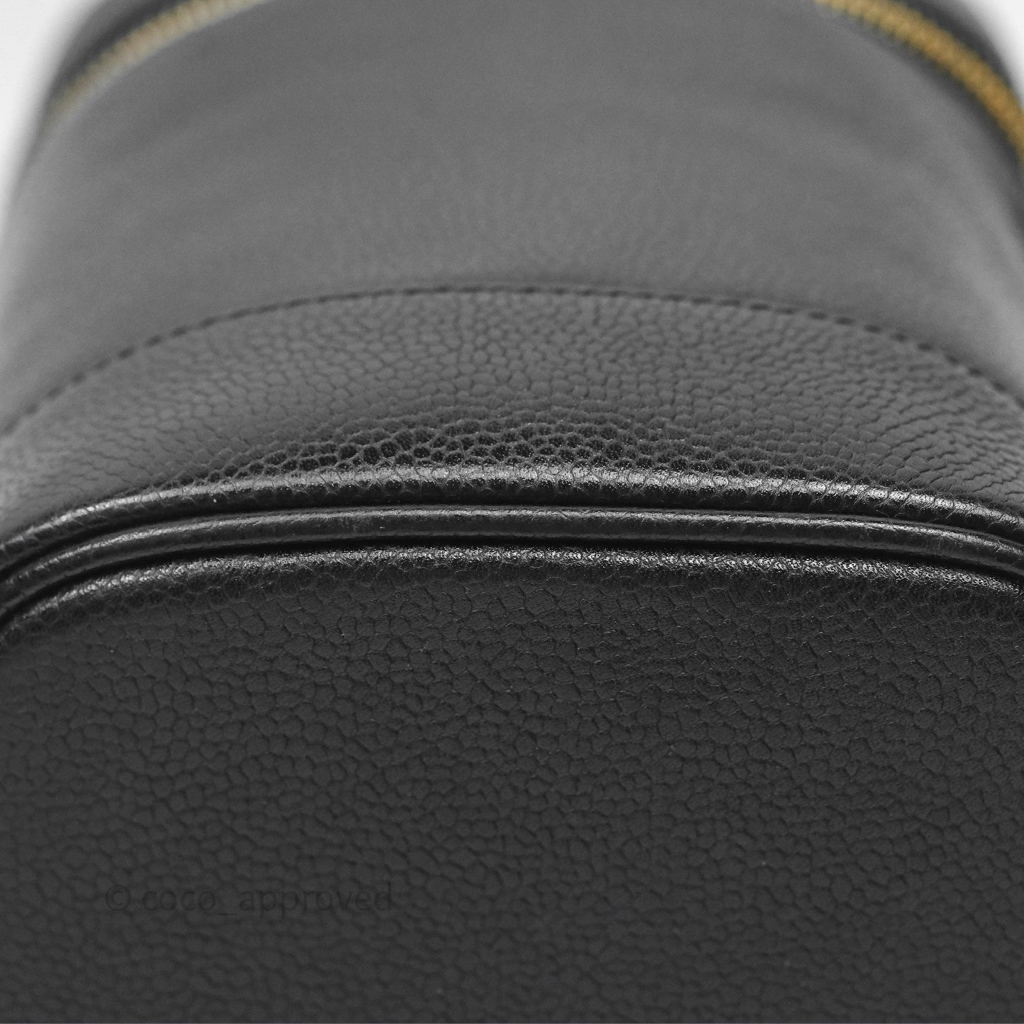 Chanel Vintage Vanity Case Black Caviar Gold Hardware