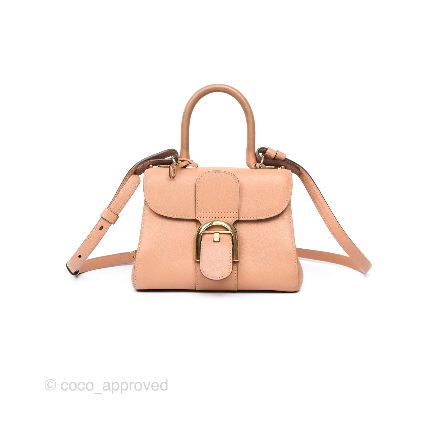 Delvaux Mini Brillant Bag Nude Grained Calfskin Gold Hardware