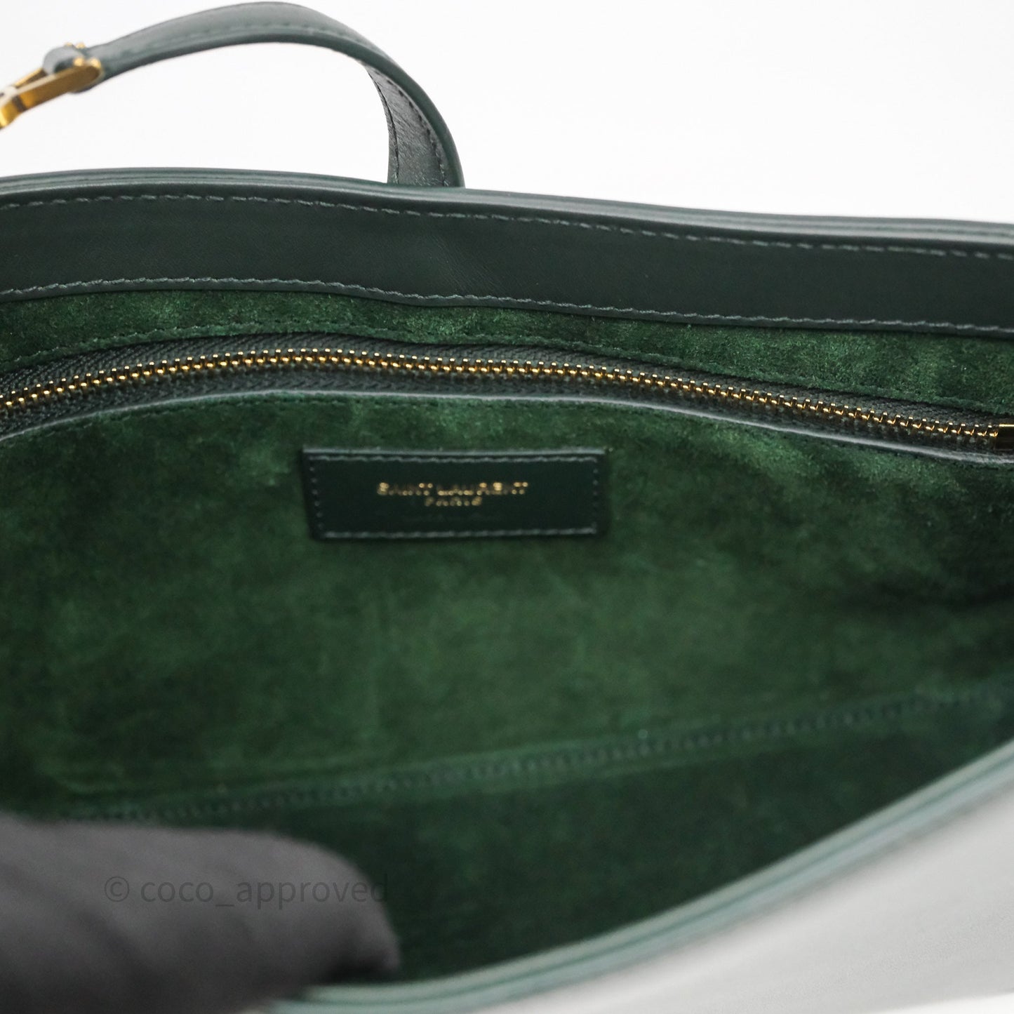 Saint Laurent ‘Le 5 a 7’ Hobo Bag Dark Green Smooth Calfskin