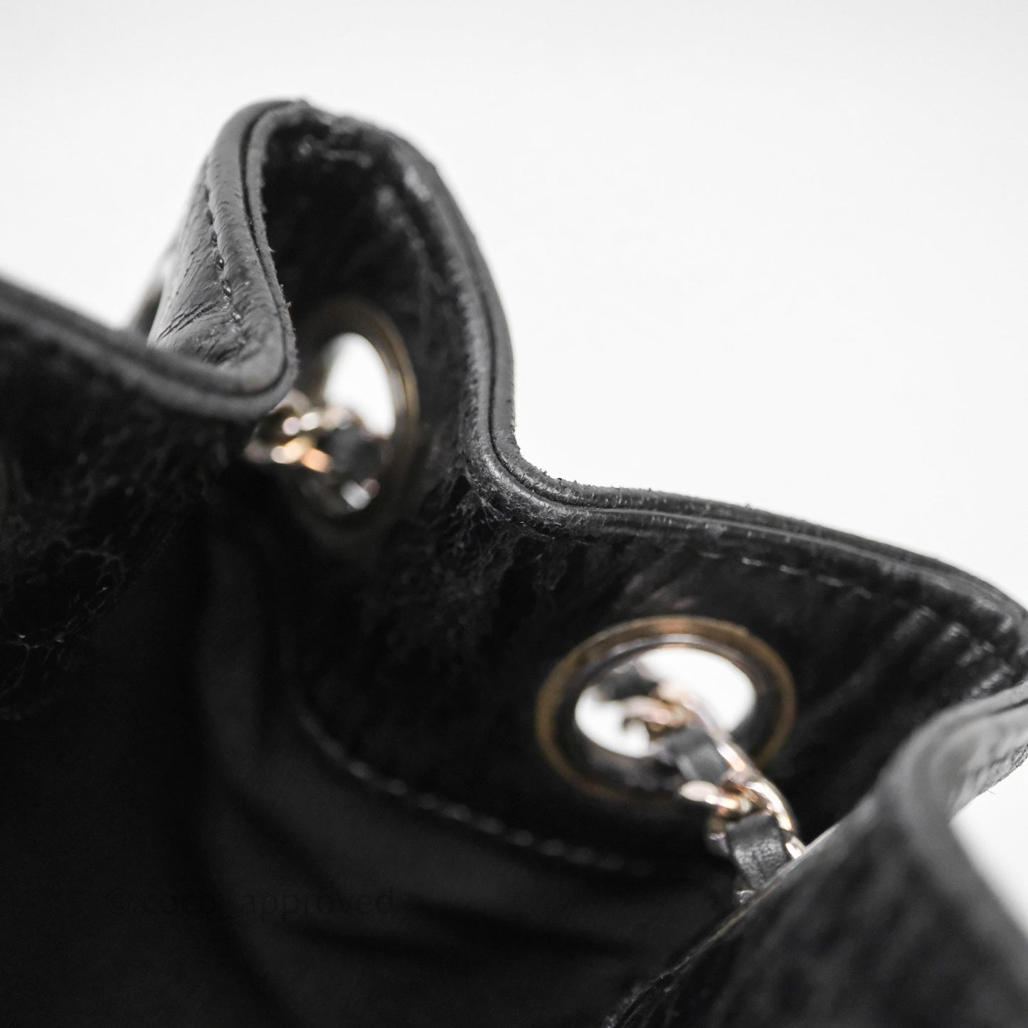 Chanel Vintage CC Drawstring Bag Black Calfskin Silver Hardware